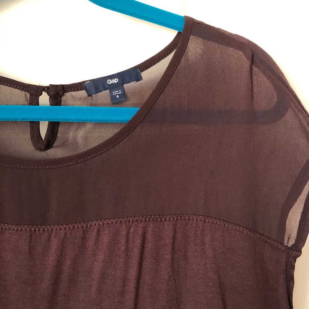 GAP Purple Sheer Neck Top